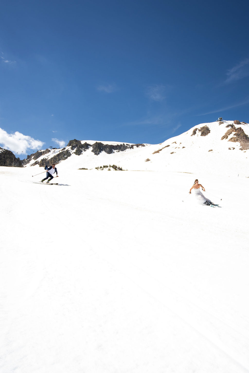 Bliss and Jake skiing