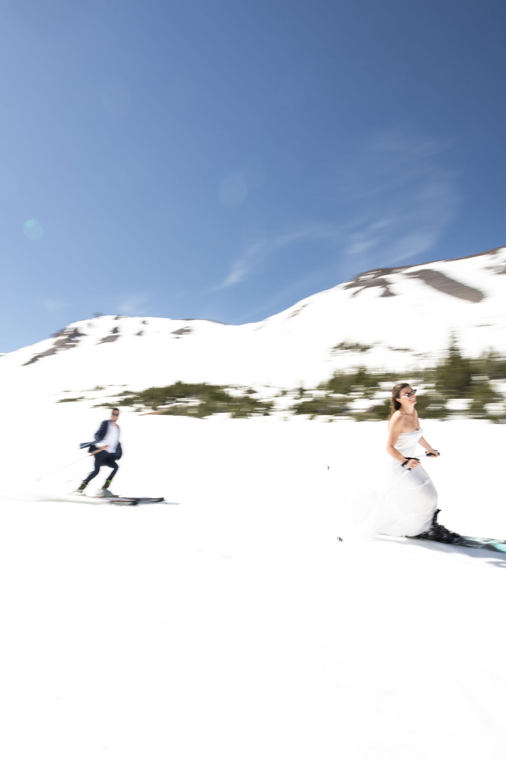 Bliss and Jake skiing